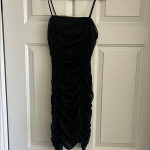 Urban Outfitters Black Ruched Mini Dress